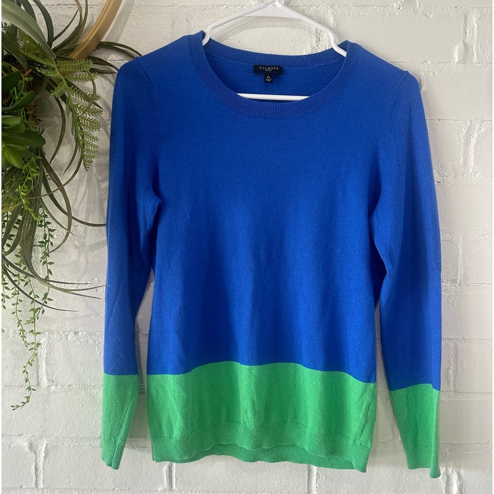 Talbot’s Color Block Crew Neck Womens Sweater